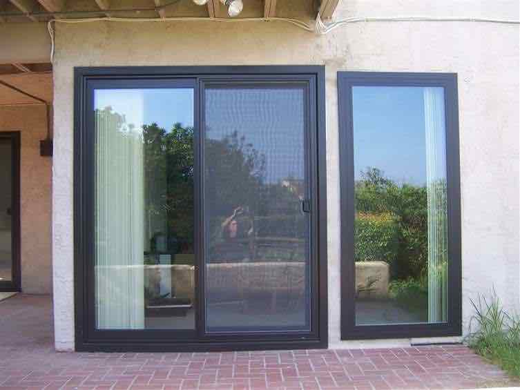 Composite Frame Bronze Color Sliding Patio Door with Low E3 Glass for Windows